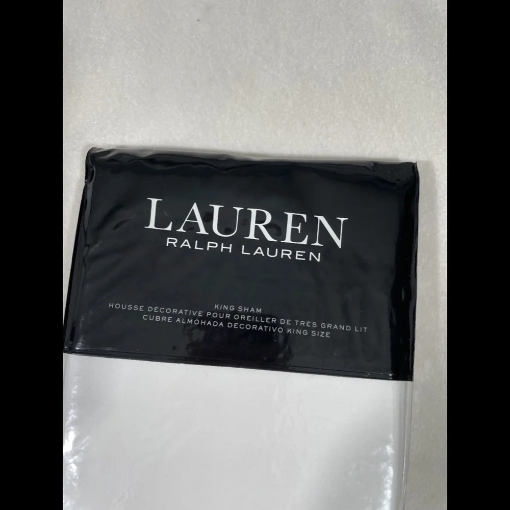 NIB Lauren Ralph Lauren Spencer Cotton‎ Sateen Border King Sham